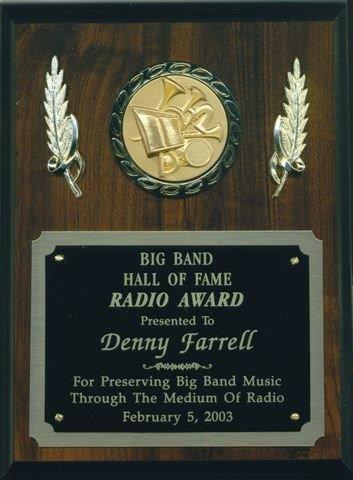 Big Band Hall of Fame Plaque
